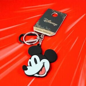 Disney Black and White Mickey Mouse Travel Dangle Keychain